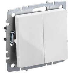 Выключатель IEK Brite ВС10-2-6-БрБ двухклавишный встраиваемый белый проходной (BR-V22-0-10-K01) - фото 6
