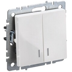 Выключатель IEK Brite ВС10-2-1-БрБ двухклавишный встраиваемый белый с подсветкой (BR-V20-1-10-K01) - фото 6