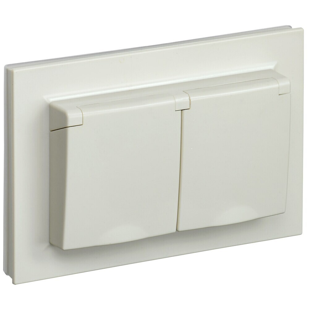 

Розетка IEK Brite РСбш12-3-44-БрКр встраиваемая бежевая с крышкой (BR-R26-16-44-K10-F), Бежевый