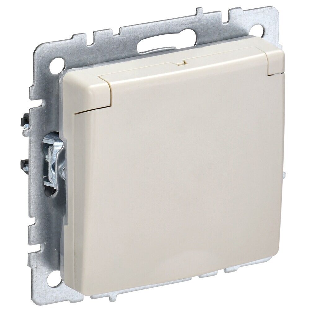 

Розетка IEK Brite РСбш10-3-БрКр встраиваемая бежевая со шторками (BR-R16-16-K10), Бежевый