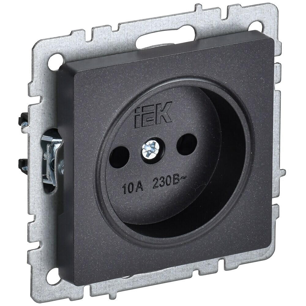 

Розетка IEK Brite РС10-1-0-БрЧ встраиваемая черная (BR-R10-10-K02), Черный