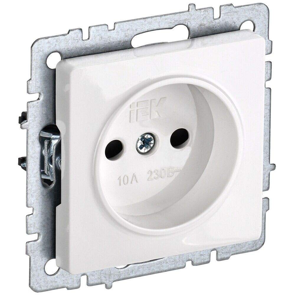 

Розетка IEK Brite РС10-1-0-БрБ встраиваемая белая (BR-R10-10-K01), Белый