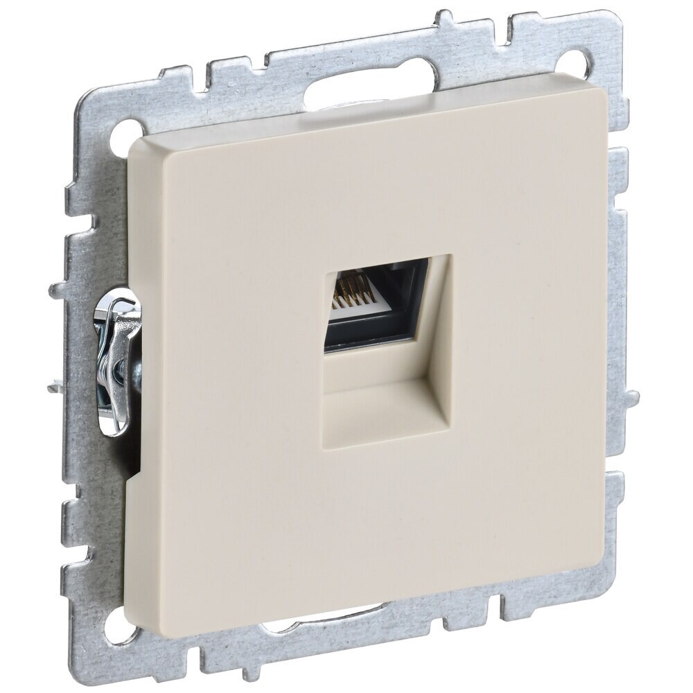 

Розетка компьютерная IEK Brite РК10-БрКр встраиваемая бежевая (BR-K10-1-K10), Бежевый