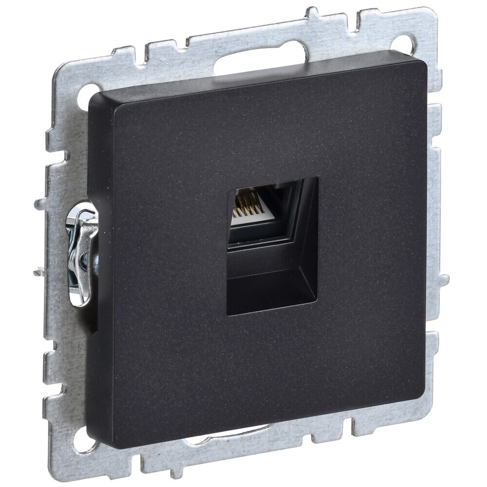 

Розетка компьютерная IEK Brite РК10-БрЧ встраиваемая черная (BR-K10-1-K02), Черный