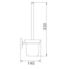 Ершик для унитаза РМС подвесной стекло/металл белый/хром (A7020) - фото 2