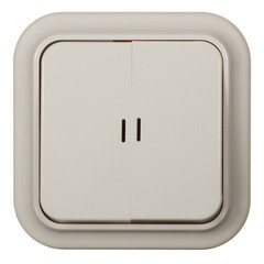 Изображение товара Выключатель Svet двухклавишный накладной бежевый с подсветкой (SV1001-0007)