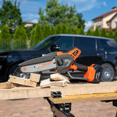 Пила цепная аккумуляторная Daewoo 21 В 8" шаг 1/4" паз 1,1 мм 48 звеньев Li-Ion 5Ач 1 АКБ и ЗУ (DACS 821Li SET) - фото 3