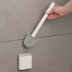 Ершик для унитаза Доляна Лилу подвесной пластик/силикон белый (5469869) - фото 14