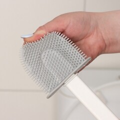 Ершик для унитаза Доляна Лилу подвесной пластик/силикон белый (5469869) - фото 10