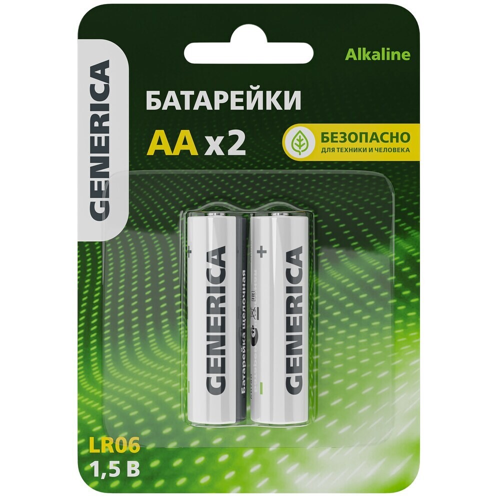 

Батарейка Generica Alkaline АА пальчиковый LR6 1,5 В (2 шт.) (ABT-LR06-ST-L02-G)