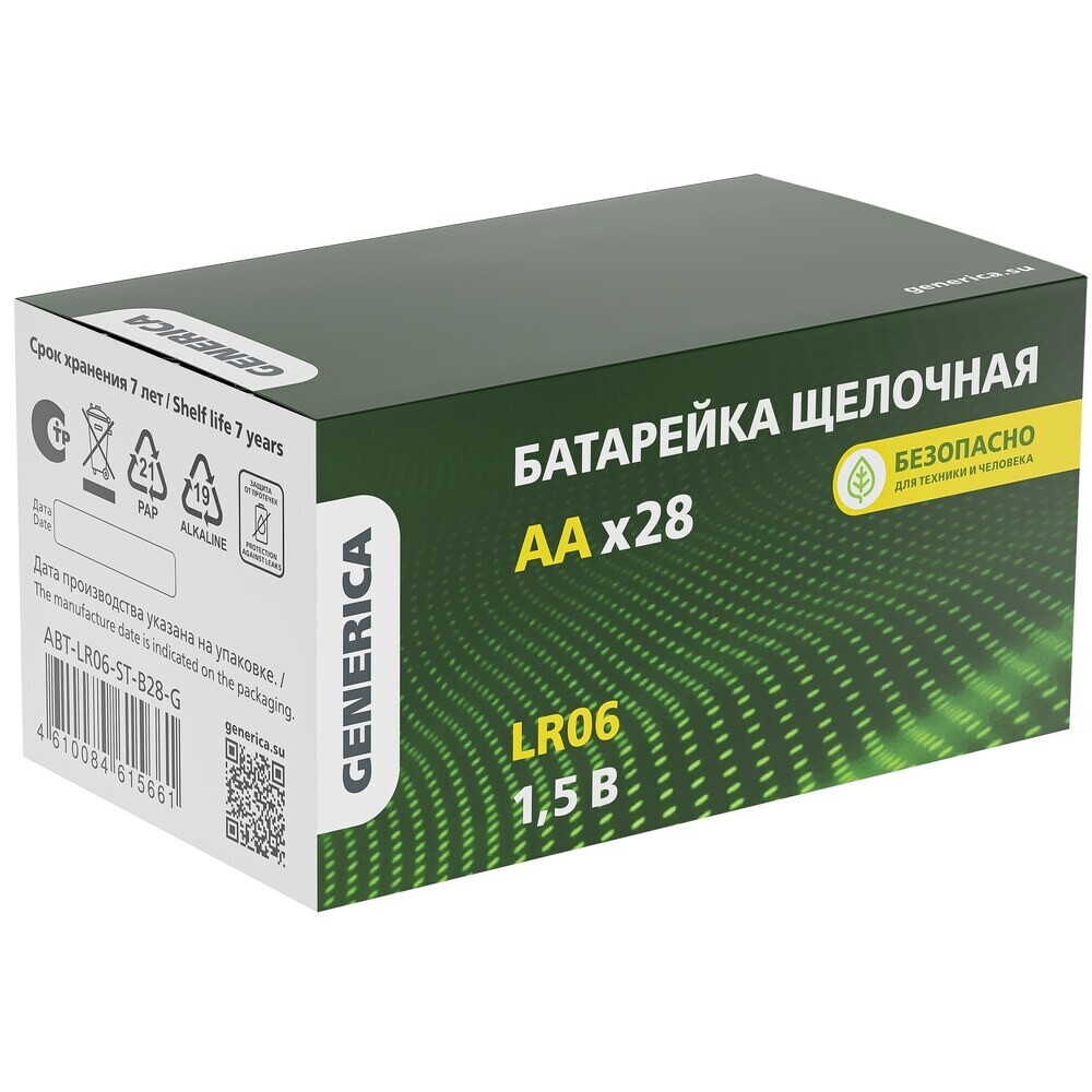 

Батарейка Generica Alkaline АА пальчиковый LR6 1,5 В (28 шт.) (ABT-LR06-ST-B28-G)