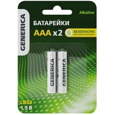 Батарейка Generica Alkaline мизинчиковый LR03 1,5 В (2 шт.) (ABT-LR03-ST-L02-G/4809)