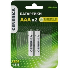 Изображение товара Батарейка Generica Alkaline мизинчиковый LR03 1,5 В (2 шт.) (ABT-LR03-ST-L02-G/4809)