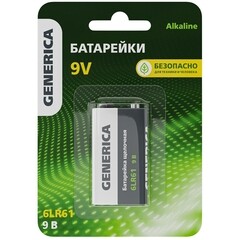 Изображение товара Батарейка Generica Alkaline 9V крона 6LR61 9 В (1 шт.) (ABT-6LR619V-ST-L02-G/5028)