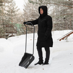 Скрепер Павловская Заря полипропилен с металлическим черенком 1100х410 мм (156110/82841539) - фото 4