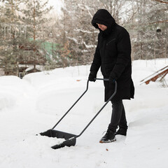 Скрепер Павловская Заря полипропилен с металлическим черенком 1100х410 мм (156110/82841539) - фото 3