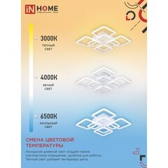Люстра светодиодная потолочная IN HOME Elegant Aris-W 120 Вт 3000-6500К 28 кв.м (4690612035420) - фото 7
