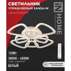 Люстра светодиодная потолочная IN HOME Elegant Sansa-W 120 Вт 3000-6500К 28 кв.м (4690612035383) - фото 10