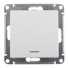 Изображение товара Выключатель Systeme Electric AtlasDesign одноклавишный встраиваемый белый с подсветкой (ATN000113)