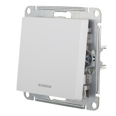 Выключатель Systeme Electric AtlasDesign одноклавишный встраиваемый белый с подсветкой (ATN000113) - фото 4