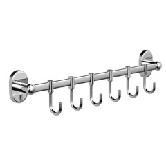 Изображение товара Вешалка для ванной Haiba HB1915-6 6 крючков на шуруп нержавеющая сталь хром (540051)