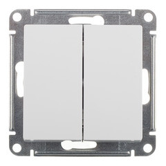 Изображение товара Выключатель Systeme Electric AtlasDesign двухклавишный встраиваемый белый (ATN000151)