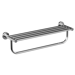 Изображение товара Полка для полотенец Haiba HB8324 624х220 мм с дополнительной штангой на шуруп металл хром (551023)