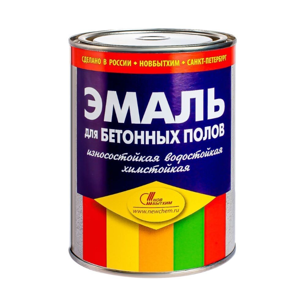 

Эмаль Новбытхим для бетонных полов серая полуматовая 2,7 л, Серый