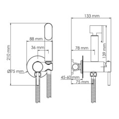 Смеситель с гигиеническим душем встраиваемый WasserKraft со скрытой частью в комплекте золото (A70838) - фото 2