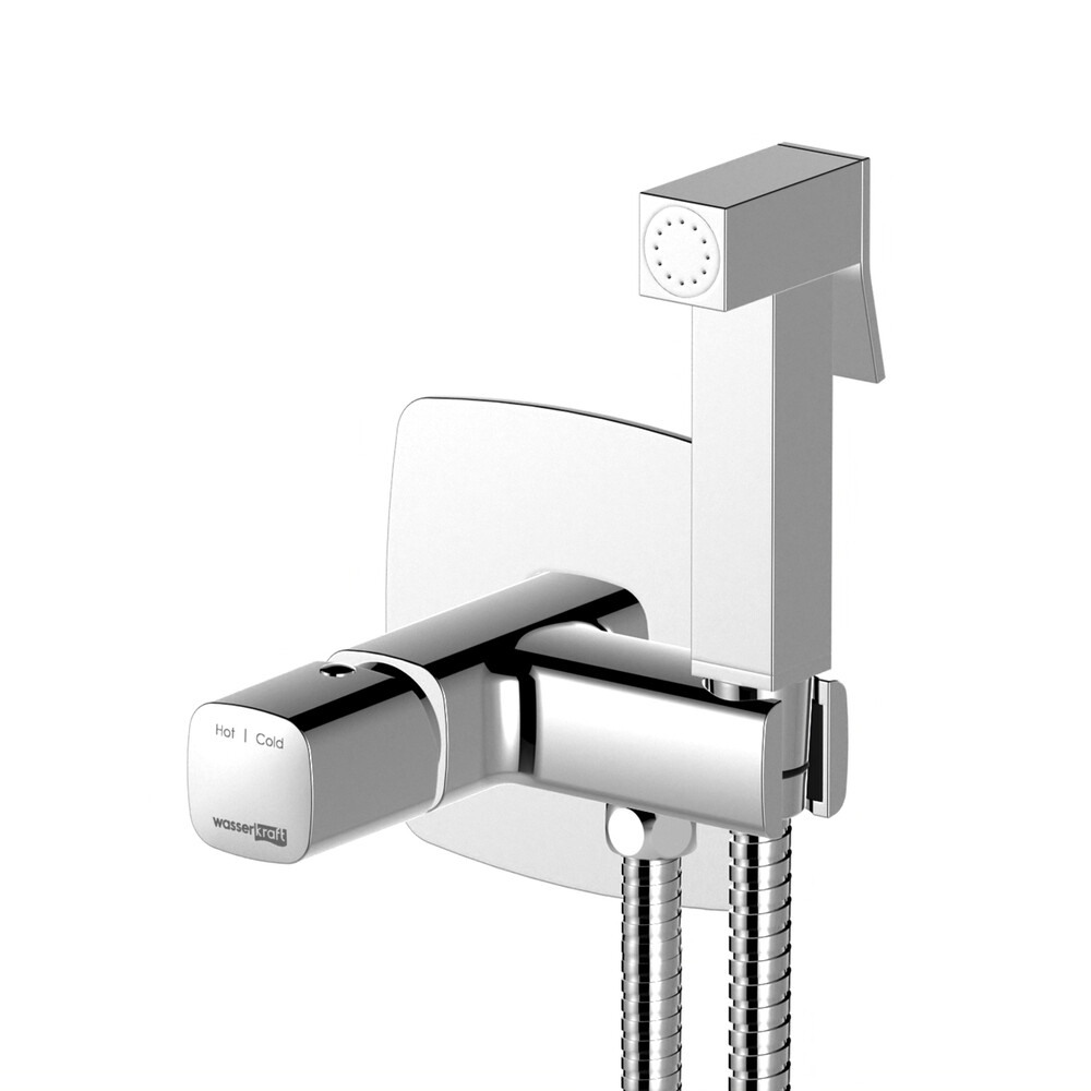 

Смеситель с гигиеническим душем встраиваемый WasserKraft Naab 8600 со скрытой частью в комплекте хром (8638)