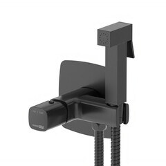 Смеситель с гигиеническим душем встраиваемый WasserKraft Nuthe 9100 со скрытой частью в комплекте черный (9138)