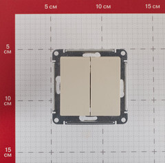 Выключатель Systeme Electric AtlasDesign двухклавишный встраиваемый бежевый (ATN000251) - фото 2