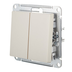 Выключатель Systeme Electric AtlasDesign двухклавишный встраиваемый бежевый (ATN000251) - фото 5