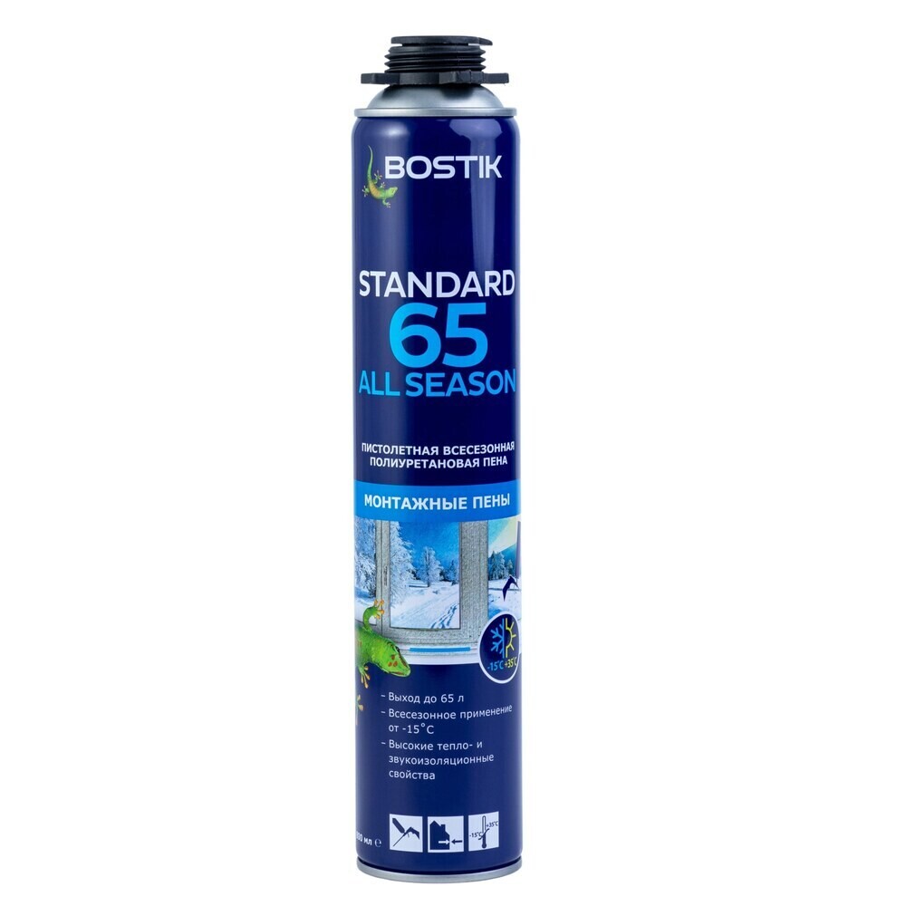 

Пена монтажная профессиональная Bostik Standard 65 All Season всесезонная 800 мл