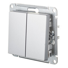 Выключатель Systeme Electric AtlasDesign двухклавишный встраиваемый алюминий (ATN000351) - фото 4