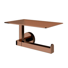 Изображение товара Держатель для туалетной бумаги WasserKraft с полкой металл золото (K-77725)