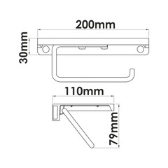 Держатель для туалетной бумаги WasserKraft с полкой металл золото (K-1725) - фото 2