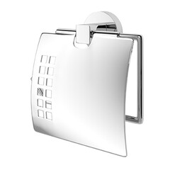 Изображение товара Держатель для туалетной бумаги WasserKraft Mosel с крышкой металл хром (K-46625)