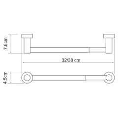 Держатель для бумажных полотенец WasserKraft Donau 320-380 мм на шуруп металл хром (K-9491) - фото 2