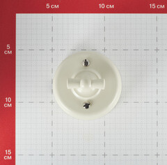 Выключатель Bironi Лизетта одноклавишный накладной слоновая кость ретро (B1-201-211) - фото 8