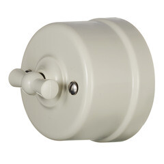 Выключатель Bironi Лизетта одноклавишный накладной слоновая кость ретро (B1-201-211) - фото 7