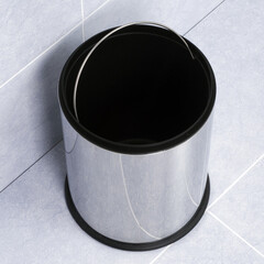 Ведро для мусора WasserKraft K-625 с крышкой 5 л металл хром - фото 3