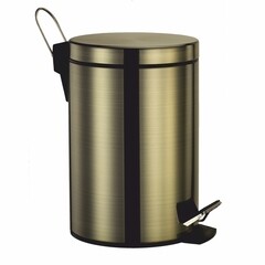 Изображение товара Ведро для мусора WasserKraft K-645 с крышкой 5 л металл светлая бронза с педалью