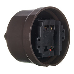 Выключатель Bironi Лизетта двухклавишный накладной коричневый ретро (B1-202-22) - фото 4