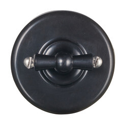 Изображение товара Выключатель Bironi Лизетта одноклавишный накладной черный ретро (B1-201-23)