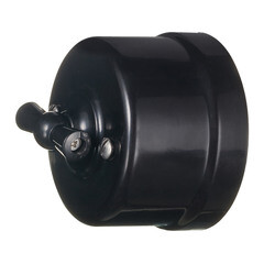 Выключатель Bironi Лизетта одноклавишный накладной черный ретро (B1-201-23) - фото 2