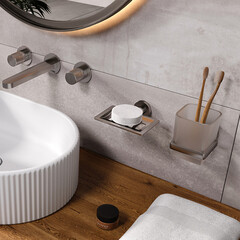 Стакан для ванной WasserKraft Tauber с держателем стекло матовый/металл никель (K-64428) - фото 3