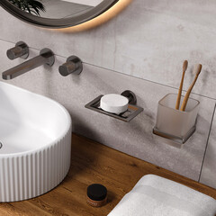 Мыльница для ванной WasserKraft Tauber с держателем стекло/металл (K-64429) - фото 4