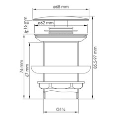 Донный клапан WasserKraft клик-клак G1 1/4 черный (A245) - фото 2