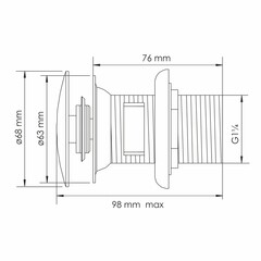 Донный клапан WasserKraft клик-клак G1 1/4 с переливом коричневый (A336) - фото 2